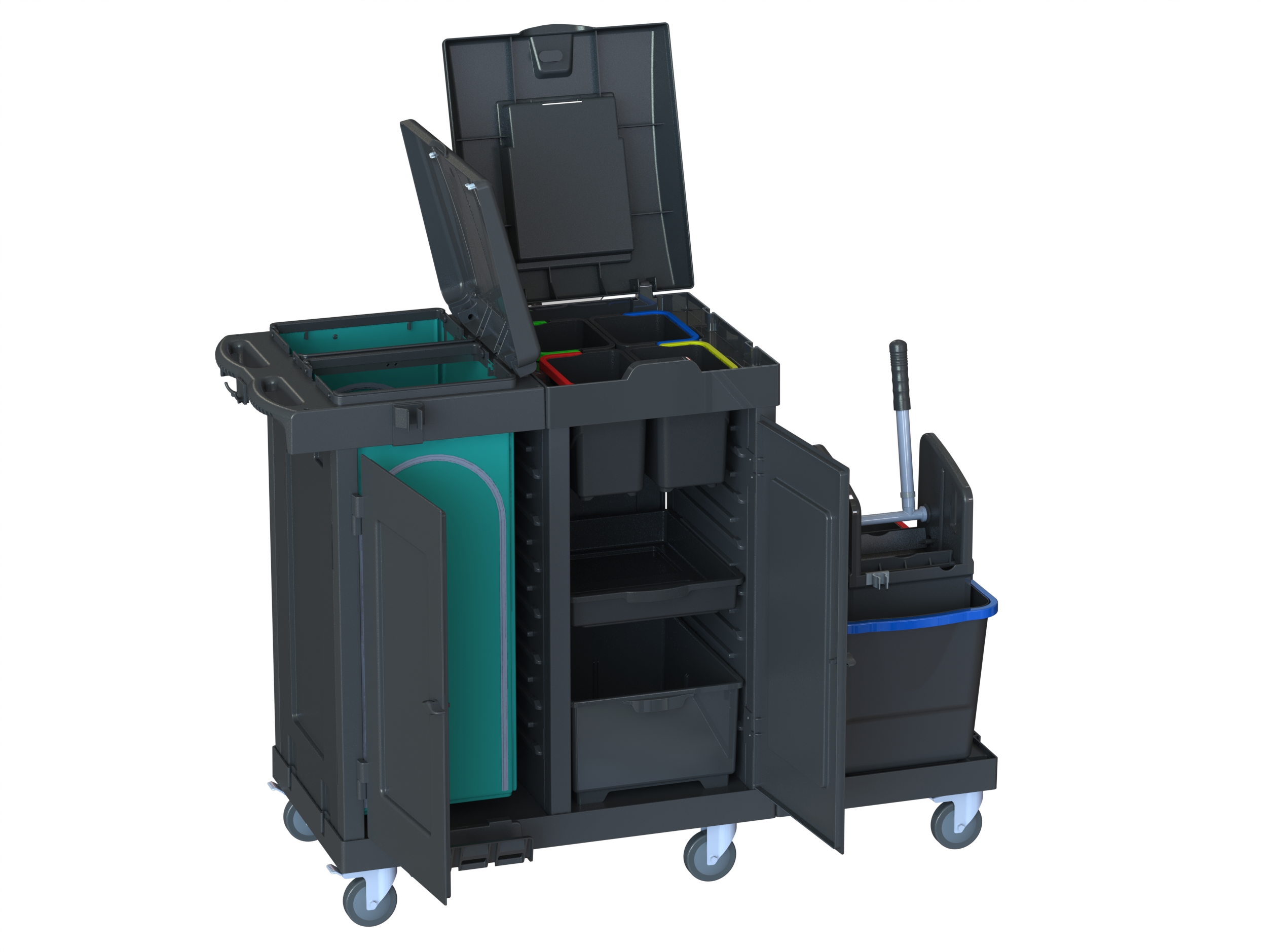 arcora-ecoblack-750-chariot-m-nage-recycl-double-seau image 1